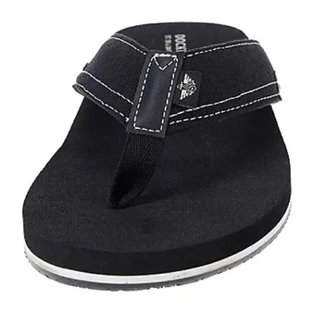 Dockers Mens Flip-Flops Black and White Small Size 7/8 New